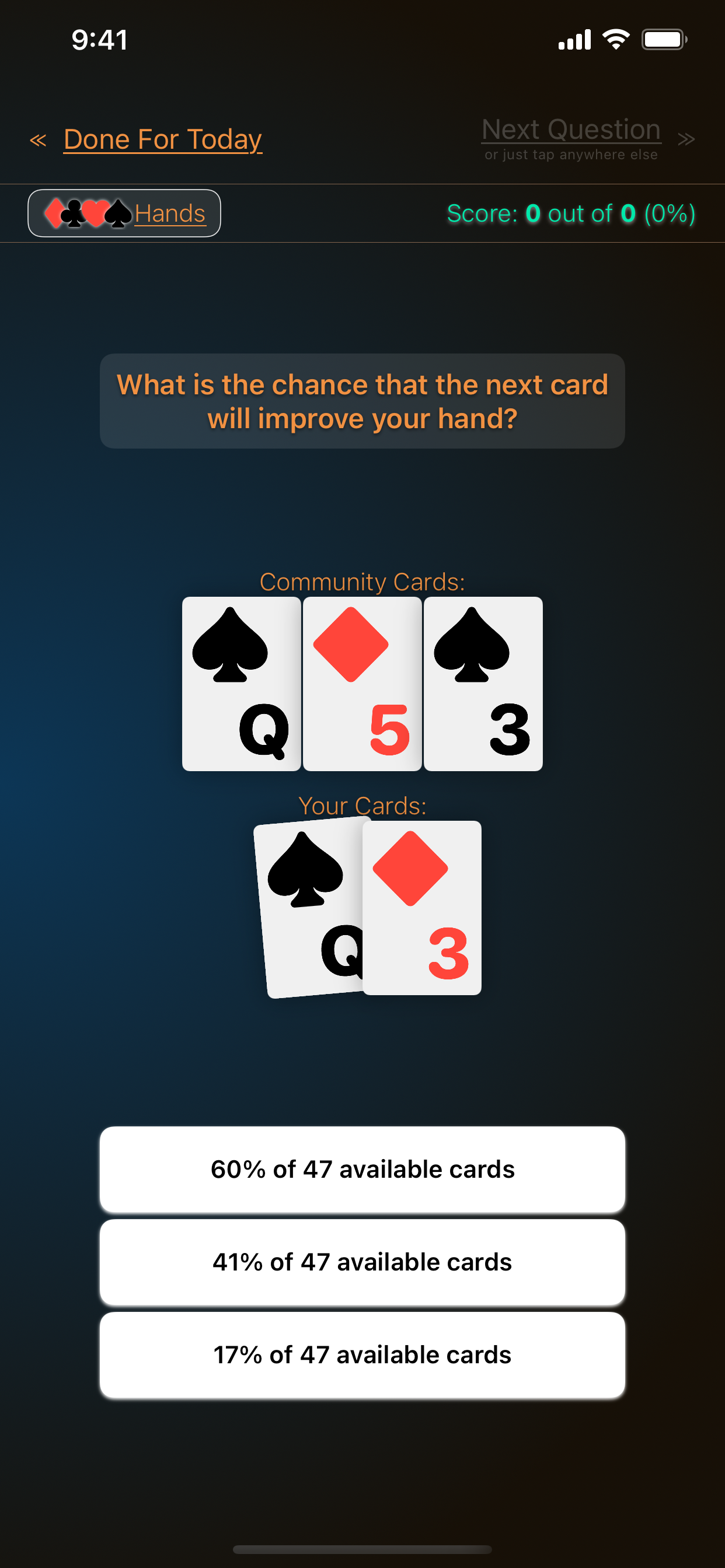 Probability quiz question